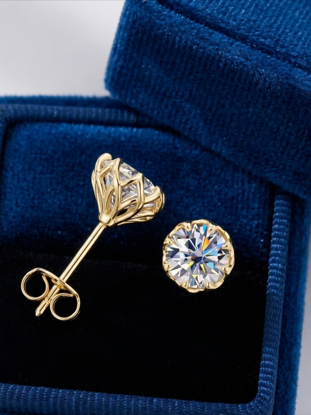 Moissanite Gold 2 CTW Stud Earrings